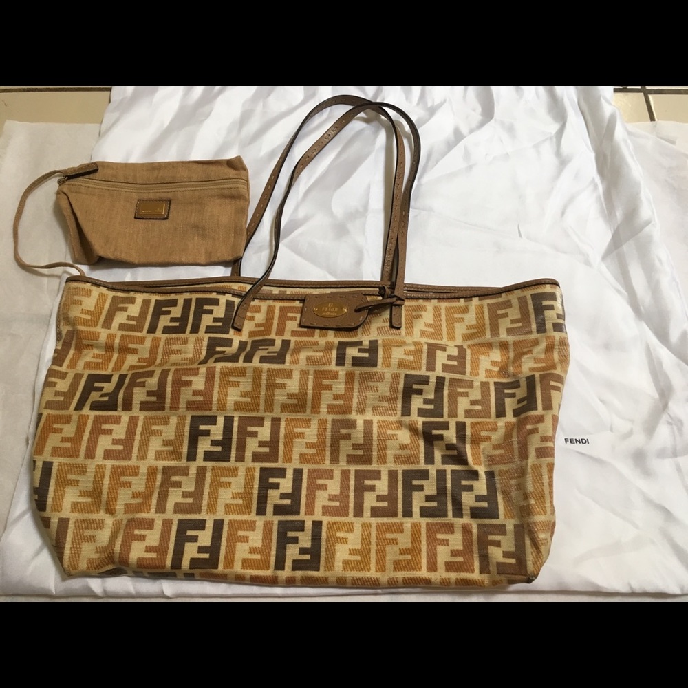 SOLD! Fendi Selleria Zucchino Coated Canvas Tote